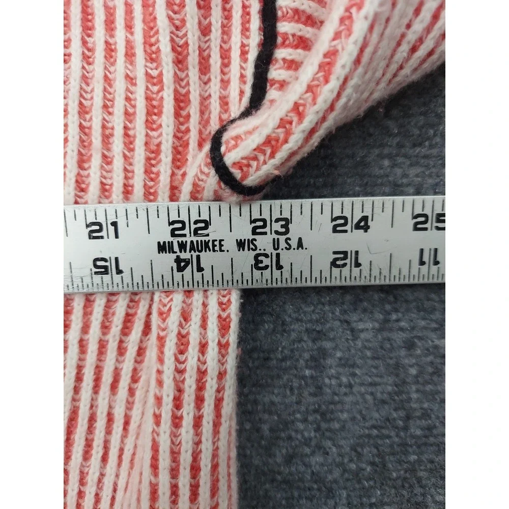 Soft Surroundings Selene Sweater Women Medium Pink Ribbed Turtleneck Black Pipe‎